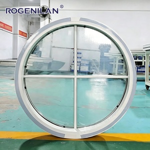 Fenêtres rondes fixes en aluminium Rogenilan French Hurricane Impact pour maison, avec <span class=keywords><strong>grille</strong></span> et vitrage circulaire. - Product Image 1