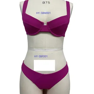 ชุดว่ายน้ำบิกินี่สำหรับผู้หญิงพิมพ์ลายเซ็กซี่ผ้า ODM ออกแบบได้ตามต้องการ