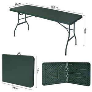 1.8m thổi đúc Bàn gấp đào tạo Bàn hội nghị quân đội màu xanh lá cây ngoài trời bàn di động - Product Image 2