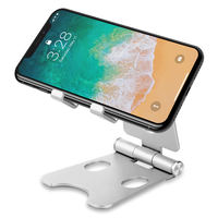 HEYBING Support de téléphone pliable en aluminium pour bureau, support de téléphone portable réglable multi-angles pour table