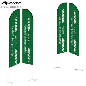 Drapeau à plumes personnalisé CATC imprimé sur mesure |   Tissu tricoté warp de 110 g, <span class=keywords><strong>poteau</strong></span> en alliage d'aluminium |   Promotions portables certifiées CE pour l'extérieur - Product Image 2