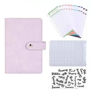 Carnet de travail en cuir Type Mini 6 anneaux spirale Agenda de travail Journal Agenda portefeuille couverture en cuir Pu classeur à anneaux A6 - Product Image 6