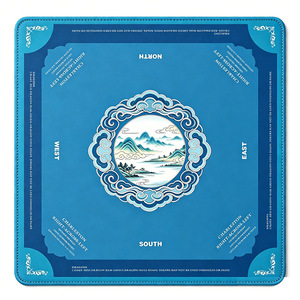 Tapis de jeu de mahjong de style chinois en SBR et diatomite, antidérapant, anti-huile, silencieux, personnalisable avec votre propre image, pour 4 joueurs, pliable - Product Image 3