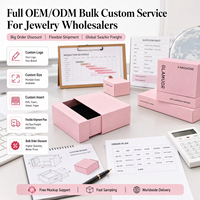 Caja de Regalo para Joyería al por Mayor, OEM ODM, 3 Tamaños, Apilable, Cartón de Exportación FSC, Embalaje al por Mayor para Anillos, Collares y Pendientes, MOQ500