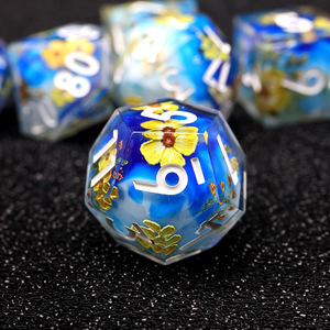 Juego de dados 7 Die DND dados poliédricos de borde afilado hechos a mano para mazmorras y dragones RPG MTG juegos de mesa - Product Image 2