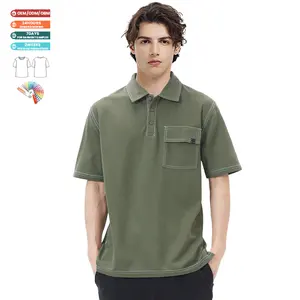 Men's Blank Golf Polo T Shirts Embroidered Logo Ice Silk Fiber Tshirt Short Sleeve Polo Shirt