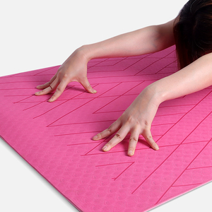 Esterilla de <span class=keywords><strong>Yoga</strong></span> Prémium Ecológica Antideslizante TPE de 6mm con Diseño de Líneas de Alineación, Venta al Por Mayor con Logo Personalizado - Product Image 2