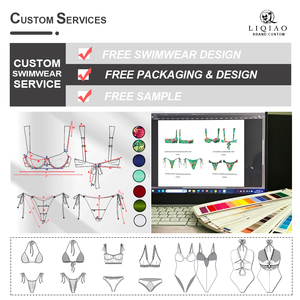 Custom Logo Print Bikini Swimsuit 2 Piece Set Backless Tie-Up Triangle Bikini Beachwear For Women - Product Image 3