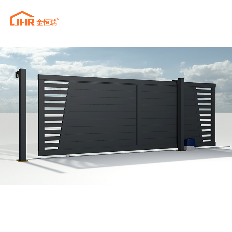 JHR Superior Brand Louver deslizante Folding Entrance Gate Front Yard Alumínio Driveway Gate Design Cercas e Portões para Casas