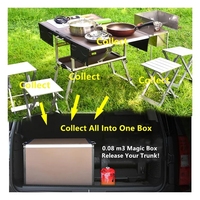 Table de camping pliable pour véhicule portable en plein air, cuisine mobile, table de pique-nique pour les voyages en famille