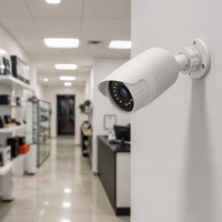 Caméra de surveillance IP PoE 4MP, type tourelle/bullet, filaire, pour extérieur/intérieur, vision nocturne, détection de mouvement humain