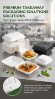 Boîte à lunch pliable jetable Fude en PP de qualité alimentaire, style américain, 9x6 pouces, épaisseur 2mm, pour burgers à emporter, personnalisable