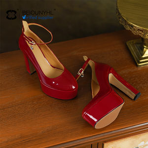 Logotipo personalizado Mary Jane Chunky tacones altos plataforma mujeres Stiletto vestido zapatos elegante lujo moda tendencia con - Product Image 4