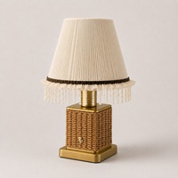 Lampe de table classique sans fil, style européen, à intensité variable, 5200 mAh, rechargeable, avec abat-jour remplaçable
