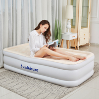 Matelas pneumatique intelligent avec pompe intégrée - Lit gonflable double haut de gamme pour la maison, les voyages et le camping - Lit gonflable de qualité supérieure pour