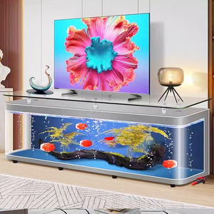 โต๊ะ<span class=keywords><strong>กระจก</strong></span>ตู้ปลาทรงสี่เหลี่ยมผืนผ้า<span class=keywords><strong>ตู้</strong></span>วางทีวีทำจากพลาสติกสี่เหลี่ยมใช้ในบ้านเฟอร์นิเจอร์ปลาทองหรูหราตรงจากโรงงาน - Product Image 3