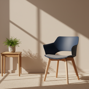 Nouvelle Chaise de Salle à Manger en Plastique à Dossier Haut avec Pieds en <span class=keywords><strong>Bois</strong></span>, Idéale pour Restaurants, Cafés, Bureaux et Chambres – Design Moderne et Abordable - Product Image 6