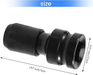 1/2 pulgadas cuadradas a 1/4 pulgadas negro hexagonal llave de tubo de trinquete adaptador de enchufe Juego de llaves convertidor de accionamiento herramienta de impacto herramientas de mano - Product Image 5