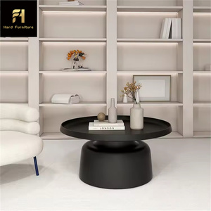 2025 mới được thiết kế đặc biệt tối giản trung tâm Bàn cà phê tròn đặt nhà phòng khách Bàn cà phê đen trắng Bàn cà phê - Product Image 6