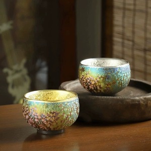 Tazza <span class=keywords><strong>da</strong></span> tè iridescente Kiln-Change Premium, tazza <span class=keywords><strong>da</strong></span> maestro fatta a mano, <span class=keywords><strong>collezione</strong></span> di <span class=keywords><strong>tazze</strong></span> <span class=keywords><strong>da</strong></span> tè in ceramica dorata, tazza <span class=keywords><strong>da</strong></span> tè Kung Fu. - Product Image 3
