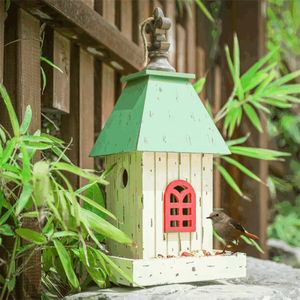 <span class=keywords><strong>Cottage</strong></span> en bois classique moderne Mangeoire à oiseaux en bois massif Motif <span class=keywords><strong>animal</strong></span> de luxe pour oiseaux sauvages Jardin extérieur Maisons pour animaux de compagnie Meubles - Product Image 4