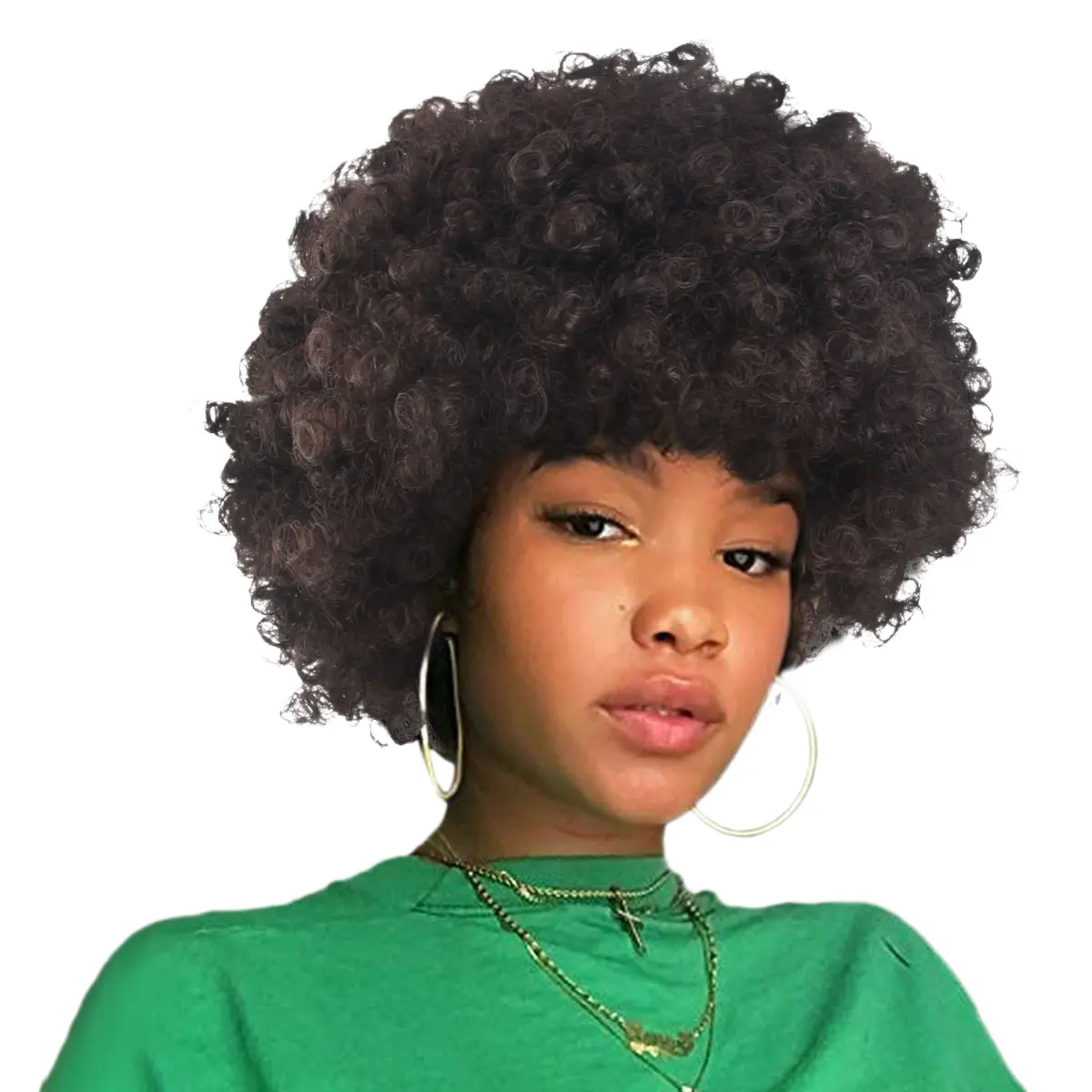 14Inch Tự Nhiên Ngắn Chịu Nhiệt Tổng Hợp Xoăn Afro Bob Ross Tóc Giả Cho Mỹ Châu Phi