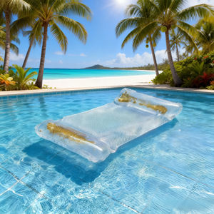 Flotador Inflable Transparente de PVC con Lentejuelas, 130x70cm, Hamaca Flotante para Piscina para Adultos - Product Image 1