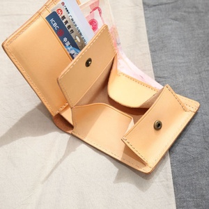 BOSHIHO Italian Vegetable Tanned Leather Slim Bifold <b>Wallet</b> Unisex Portable Vintage Open Closure Coin Pocket Credit Card <b>Holder</b> - Product Image 3