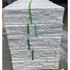 Pannelli <span class=keywords><strong>in</strong></span> Quarzite Naturale Bianco Neve, Pietra Impilata, Rivestimento <span class=keywords><strong>in</strong></span> Pietra per Esterni, Muro Esterno per Villa, Giardino, Caminetto - Product Image 1