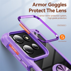 <span class=keywords><strong>4</strong></span> Ecken Stoßfest 360° °   Ring-Ständer mit Linsenschutz TPU+PC Handyhülle für Moto G Play (2025) - Product Image 5