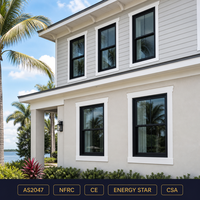 Fenêtre anti-ouragan JUNYAO Factory Miami Dade NOA, verre résistant aux chocs AS2047 CE NFRC, villa, hôtel