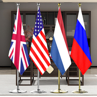 Support de drapeau de luxe en or, argent, acier inoxydable, support de drapeau réglable pour bureau, pour cérémonie