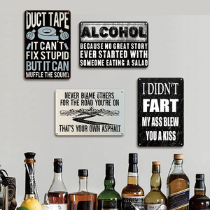 ป้ายโลหะข้อความตลกเกี่ยวกับแอลกอฮอล์ เพราะไม่มีเรื่องราวที่ดีมีต้นกำเนิดมาจากใครบางคนที่กินสลัดบาร์ ตกแต่งผนังร้านกาแฟสำหรับห้องแมนเคฟหรือโรงรถ - Product Image 2