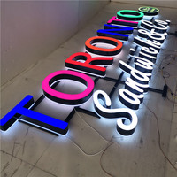 Tablero de logotipo de tienda al aire libre, letrero electrónico acrílico de canal 3D iluminado personalizado, letrero de letra con luz Led
