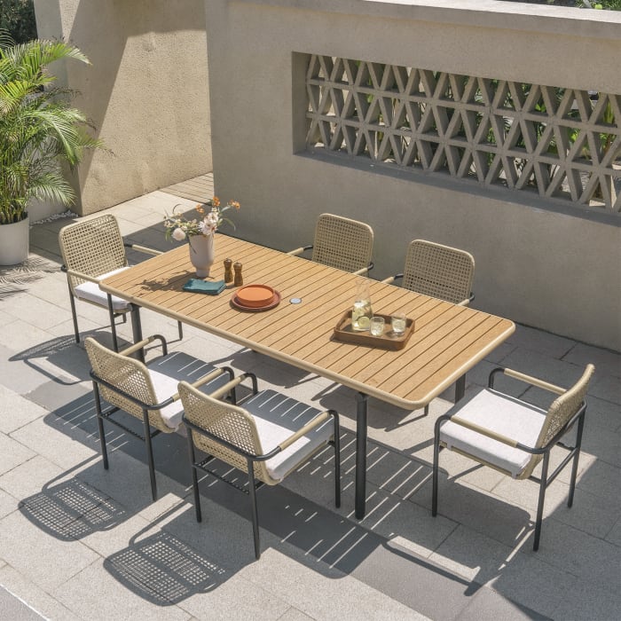 Outdoor furniture dining table garden sets furniture teak outdoor dining table and chair set