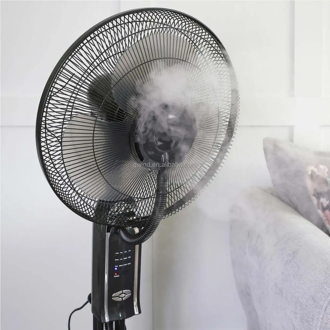 16 Zoll Großhandel Fernbedienung Elektrischer Lüfterst änder Boden be feuchter Luftkühlung Innen stehendes Spray Wassernebel ventilator