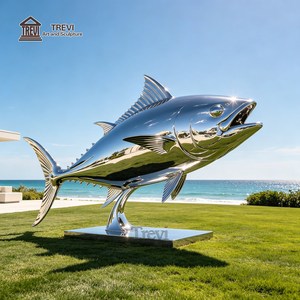 Escultura <span class=keywords><strong>de</strong></span> Pez <span class=keywords><strong>de</strong></span> Acero Inoxidable Grande para Jardín Exterior, Suministrada por el Fabricante TREVI, para Decoración <span class=keywords><strong>de</strong></span> Plazas Costeras - Product Image 4