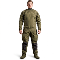 Combinaison de plongée sèche trilaminée pour la plongée en grotte, fabriquée en Chine, avec fermeture éclair dorsale, logo avant/arrière, imperméable, légère, 360g
