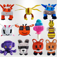 En gros, Peluches pieuvre douces au design pixelisé Minecraft, jouets en peluche pour machine à griffes, design pixel dessin animé