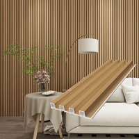 Panneau mural WPC cannelé classique moderne, revêtement intérieur/extérieur, lambris PVC, grille, imperméable, décoration de fond de télévision