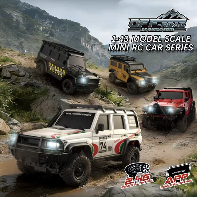 1:43 Mini RC Car 4x4 Desktop HB Toys Simulation Climbing Off-road Car Electric Plastic Hobby Grade Rock Crawler Truck for Kid
