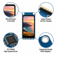 Module LCD TFT 1,47 pouce 172x320 IPS, angle de vision complet, SPI 4 fils, pilote ST7789P3, 262K couleurs, 600 nits de luminosité élevée