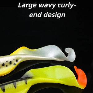 เหยื่อปลอมแบบนิ่ม 15 ซม. 15 สี รุ่น T-Tail Swimbait สำหรับตกปลาแบส วอลอาย หางสีดำ สมจริง เหมาะสำหรับตกปลาทะเล - Product Image 3