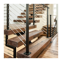 Escalier en bois et verre en forme de L, design d'escalier droit, escalier intérieur à poutre simple