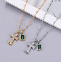 Collier en acier inoxydable plaqué or avec pendentif croix entièrement serti de diamants de haute qualité, unisexe, pour couple, cadeau de bijoux