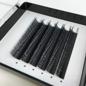 निजी लेबल जापान फैक्टरी मिंक व्यक्तिगत रेशम फ्लैट lashes डबल परत lashes - Product Image 5