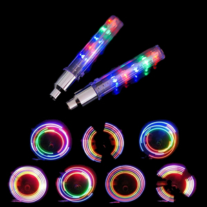 Feux de pneu de vélo multicolores Feux de roue de vélo étanches Feux de valve de moto Lampe au néon à rayons Led Feux de roue de vélo - Product Image 1