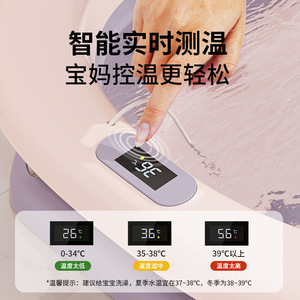 Bañera Plegable para Bebé, de Plástico, Extra Grande, de 0 a 12 Meses, Multifuncional, con Asiento de Soporte - Product Image 3