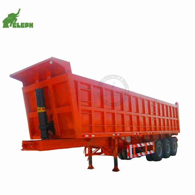 3 Axle Hydraulic Rear Dump Semi Trailer Heavy Duty Rock Tipper for Hard Stone