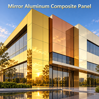 Panneau composite en aluminium miroir argenté de 3 mm, panneau ACM pour plafonds commerciaux